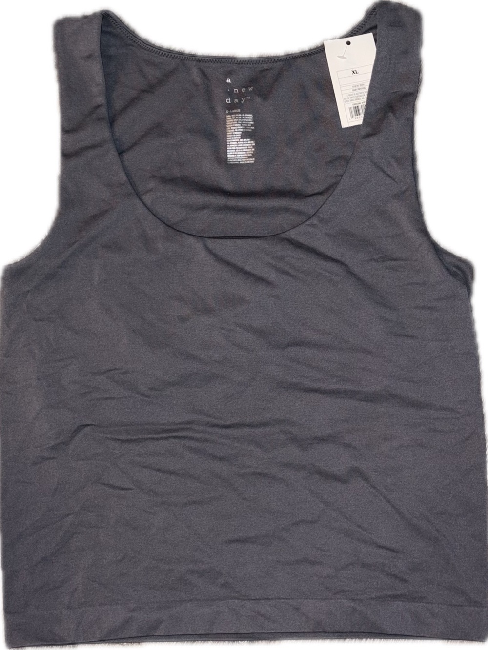 a new day Women's Charcoal Gray Scoop Neck Tank with built in bra